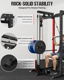 Goimu C1-V4 Power Cage, 2000LBS Squat Rack with LAT Pulldown, Multi-Function Weight Cage Strength Training Machine, Workout Cage with More Attachments (C1-SE RD)