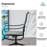 MFSTUDIO 5 Pcs Patio Table and Chairs Set, 42'' Round Metal Table
