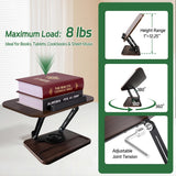 Siyoriot Book Stand for Desk, 360° Rotating Cookbook Holder for Hands-Free Reading Recipe Book Holder with Page Clips, Adjustable Height for Textbooks, Comics, Sheet Music