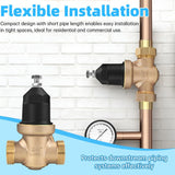NR3XLDU 3/4" Pressure Reducing Valve With Double Union FNPT Connection, Replacement for Zurn Wilkins 34-NR3XLDU, Complete Accessories Kit, Built-In Stainless Steel Filter