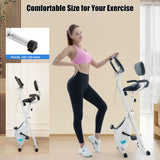 BARWING Exercise Bike Stationary Bikes for Home with APP，3 in 1 Folding Exercise Bikes for Seniors, Indoor Cycling Workout Bike 16-Level Adjustable Resistance,330LB Capacity,Comfortable Seat Backrest White