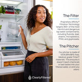Clearly Filtered Water Pitcher with Filter + 3 Additional Replacement Filters