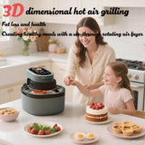 Rotatable 8-in-1 Air Fryer Toaster Oven Combo 7.5QT Large Glass Air Fryer, Rapid HotAir Tech, Family-Size Smart Cooker