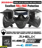 Maddog DYE CZR+ Full Auto Electronic Paintball Gun Marker Elite Starter Package | Thermal Anti-Fog Paintball Mask, HPA Tank, Empire Halo Too Loader, Neck Protector, Pro Paintball Harness & Pods - Blue
