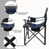 CAMPHILL Oversized Portable Camping Chairs, Collapsible Outdoor Chairs with Pocket and Cup Holders, Carry Bag for Camping,Tailgates,Beach,and Sports