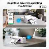 KNAON AirPrint Thermal Label Printerr + 500 PCS Thermal Shipping Label, Wireless Wi-Fi Shipping Label Printer for Small Business, Support iPhone,Android,Windows,Mac,Chromebook,Works with USPS