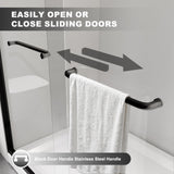 AMAPO 60-72 Inch Double Sliding Shower Door,Brushed Nickel Frame 6mm Tempered Glass,Black