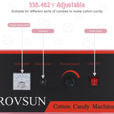 ROVSUN 21 Inch Cotton Candy Machine Commercial, Candy Floss Maker Electric Cotton Candy Maker w/Cart Stainless Steel Bowl, Sugar Scoop and Large Storage Drawer for Home Party Carnival