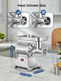 Commercial Meat Grinder, 1100W Electric Meat Grinder Heavy Duty, ETL Approved, 330LBS/H Meat Mincer with 2 Blades, 2 Cutting Plates, Sausage Tube for Kitchen Restaurant Butcher Store