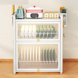 Gdrasuya10 Medium Dish Drying Rack for Kitchen Counter, Stainless Steel Dish Strainer with Cover 2 Tier Kitchen Counter Utensil Holder Drainer Rack Cup Rack (White)