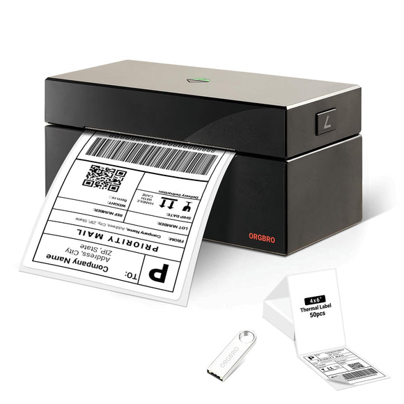 Thermal Label Printer for Small Business, High Speed Sticker Printer ORGBRO