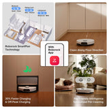 roborock S8 Max Ultra with Auto Water Refilling and Drainage System Robot Vacuum and Mop, FlexiArm Design, Smart Dirt Detection, Self-Emptying, 8000Pa Suction for Various Floors, Pet Hair, White