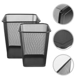 2pcs Metal Wastebasket Hollow Mesh Trash Can Paper Tissues