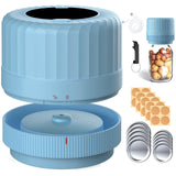 HTPOW Electric Mason Jar Vacuum Sealer - Fully Automatic Mason Jar Vacuum Sealer Kit for All Mason Jars with Regular Lids and Wide Mouth Lids, A Must-Have Tool for Canned Foods/Pantry - Blue