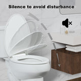 Angol Shiold 2-Pack Elongated Toilet Seat Soft Close & Quick Release, White Plastic Toilet Seats Cover Rust-Proof(18.5",Modern)