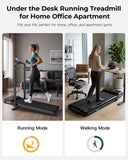 Superun Walking Pad Treadmill with Incline and Handle Bar, 3.0 HP Foldable Treadmills 300LBS Capacity Folding Walking Pad 3 in 1 Under Desk Treadmill Remote Control with APP, Black