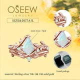 Oseew Opal Ring Kite Cut Opal engagement ring set (Opal)