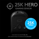 Logitech G Pro Wireless Gaming Mouse with Esports Grade Performance, Ergonomic Ambidextrous, 4-8 Programmable Buttons, and HERO 25K Sensor (Renewed)