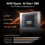 GEEKOM A9 Mega New Mini PC,AMD Ryzen AI MAX+388(118TOPS)||LPDDR5X 64GB+1TB