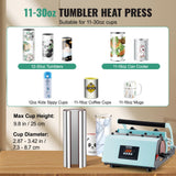 Tumbler Heat Press Machine, 11-30oz Mug Press, Heat Up Fast and Even, Tumbler Press with Sublimation Paper