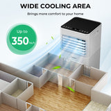 COSTWAY Portable Air Conditioner, 10000 BTU AC Cooling for Room Spaces up to 350sq.ft, with Remote Control