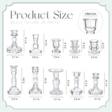 Mumufy 10 Pcs Glass Crystal Taper Candle Holders Clear Glass Candlestick Holder Fit 0.8 Inch Candles Crystal Decorative Candle Stand Centerpiece Table Wedding Dining Party (Classic,Clear)