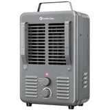 Comfort Zone Electric Portable Milkhouse Style Utility Space Heater with Adjustable Thermostat, Overheat Protection, and Safety Tip-Over Switch, Ideal for Garage or Greenhouse, 1,500W, CZ798