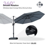 PURPLE LEAF Patio Outdoor Umbrella 11 Feet Round for Pool Light Grey