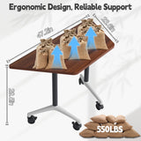 Folding Conference Table 47.2",Modern Conference Room Tables with Wheels,Training Meeting Table with Flip-Top & Strong Metal Frame