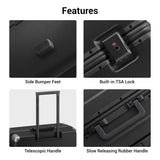 LEVEL8 Zipperless Checked Luggage Large Suitcase