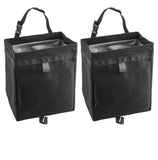 GXDRTUN Collapsible Waterproof Car Trash Bag, Universal‑Fit Black Automotive Garbage Bin, Portable Hanging Auto Waste Storage Organizer for Vehicle Interior(2Pack)