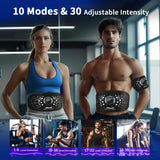 Ab Stimulator Muscle Toner，Abs Muscle Stimulator Abdominal Toning Fitness Belt for Men and Women Black