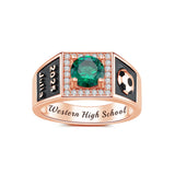 Oseew 2027 Men Graduation Class High School Ring (Rose Gold)