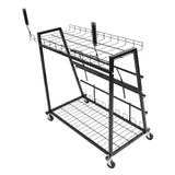 Gelacie 39" x 23" x 37" Floor Dispenser Rack – Adjustable Rolling Storage for Rolls Mat Rack Heavy-duty Paper Roll Organizer Stand Black Powder-Coated Steel