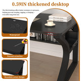 Ksortir 47'' Computer Desk Home Office Desk, Modern Computer Desk w/U Shaped Metal Frame, Storage Shelves, PC Table Study Writing Desk Workstation for Home Office (47inch/Black)