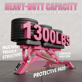 RitFit Adjustable/Foldable Utility Weight Bench for Home Gym, Weightlifting and Strength Training - Bonus Workout Poster with 35 Total Body Exercises, PINK