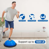 Elementool 23In Half Balance Ball with Non-Slip Base, 1600Lb Capacity Stability Trainer for Core Workouts, Includes Resistance Bands, Pump, and Bonus Ball, for Home Gym Strength