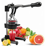 Cast Iron Juicer, Cast Iron Juicer Hand Press Heavy Duty for Squeeze Fresher Juice from Oranges, Lemons, Pomegranates, Effortless, Stable, Easy Clean for Home, Bar, Commercial Use