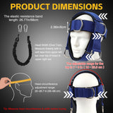 Fitness Neck Head Harness Trainer, Adjustable Chin Workout Strap and Head Harness Strength with 30 Lb Resistance Bands, Neoprene Neck Workout Exerciser for Weight Lifting, Home and Gym Equipment, Blue
