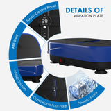 Natini Vibration Plate Exercise Machine, Vibration Plate for Lymphatic Drainage, Whole Body Workout Vibration Fitness Platform (Blue)