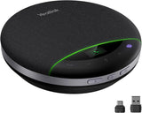 YealinkSP96 Bluetooth Speakerphone with (1308173) Dongle Support Daisy-Chain 26H Talk Time Teams Certified 65mm Conference Speaker and 6 Microphones Array LCD Screen Smart AI Noise-Canceling