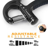 NIYIKOW 2 Pack Grip Strength Trainer, Hand Grip Strengthener, Adjustable Resistance 22-132Lbs (10-60kg), Forearm Strengthener, Perfect for Musicians Athletes - Carbon Black NIYIKOW