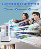 Portable Air Conditioners, 1700ml Evaporative Air Cooler with Remote, 120° Oscillating Mini Air Conditioner Portable with 3 Speeds XAMATTS