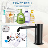 Automatic Soap Dispenser Touchless for Kitchen Bathroom Sink Built in Electric Soap Dispenser Infrared Sensors Liquid Commercial Dispenser with Bottle and Pump 33.81oz/1000ml (Black)