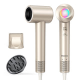 Hair Dryer, 160,000 RPM High-Speed Ionic Blow Dryer with Diffuser, Professional Hairdryer for Fast Drying, 500 Million Negative Ions, Low Noise Compact Hair Blow Dryer for All Hair Types, Gold