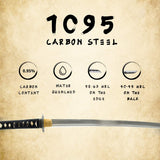 Hand Forged 1095 Yellow Bamboo Warrior Katana, Visible Hamon Full Tang