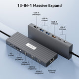 Acer Docking Station 3 Monitors with 3 HDMI, 13-in-1 USB C Hub for Laptop with 4K@60Hz HDMI, 1 Gbps Ethernet, 10Gbps Data