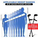 in-Motion Forearm Crutches | Spring Assist Crutches for Adults | Walking Crutch with Ergonomic Handles | Articulating Tips | Size Tall (5'3" - 6'8") | Lightweight & Durable | Charcoal | 350lb Capacity