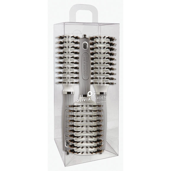Ion Turbo Vent Combo Hair Brush (ionic & 100% boar bristles Olivia Garden