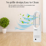 Hiluce Bladeless Fan for Bedroom,Tower Cooling Fan,20dB Quiet,Standing Fans with Remote,Touch, LED Display Installation Free 80°Oscillating 8 Speeds 9H Timer 22" for Home, Office
